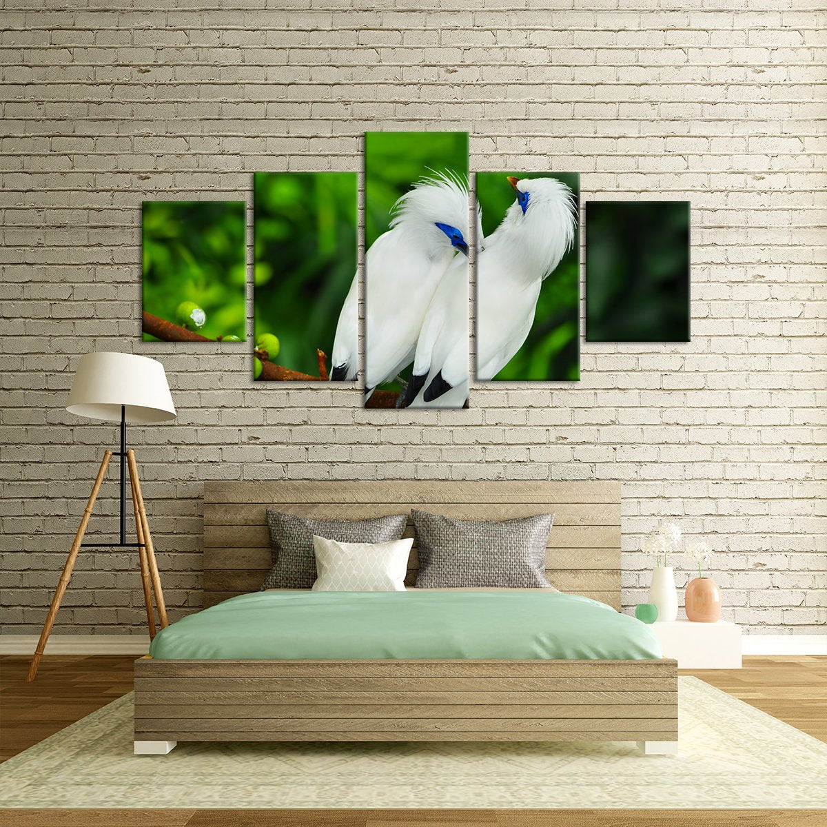 Bali Myna Multi Panel Canvas Wall Art