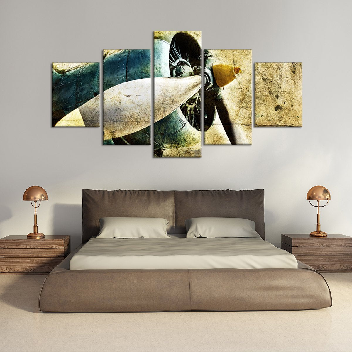 Grunge Engine Multi Panel Canvas Wall Art