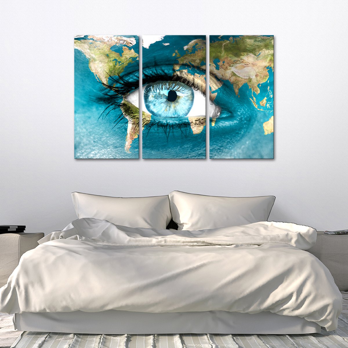 Planet Earth Eye Multi Panel Canvas Wall Art