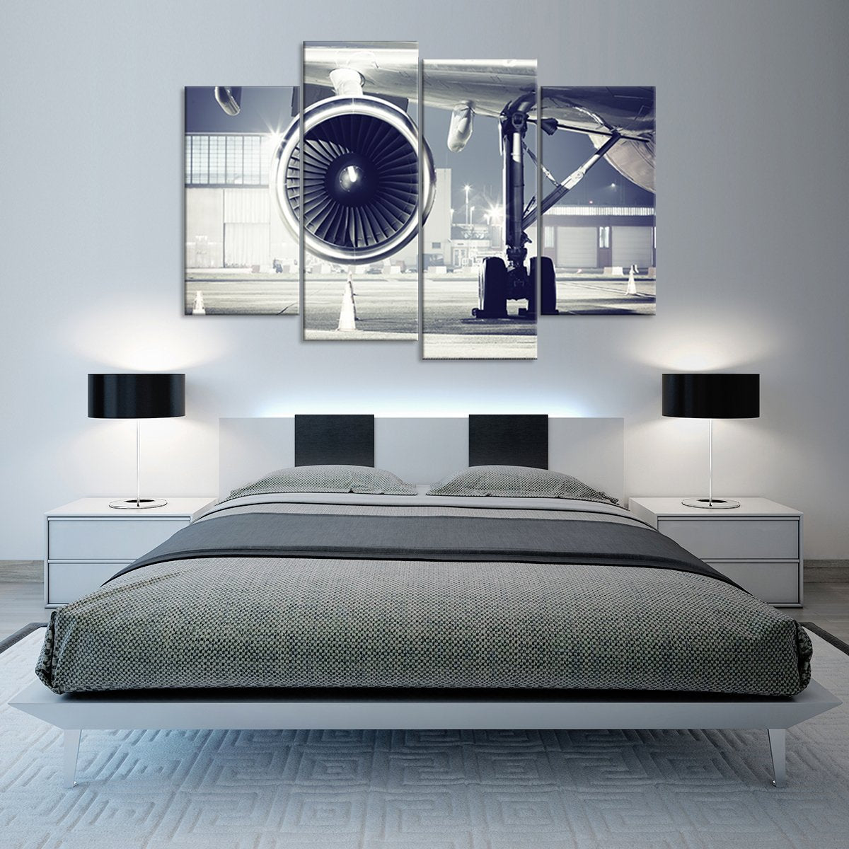 Airplane Turbine Multi Panel Canvas Wall Art