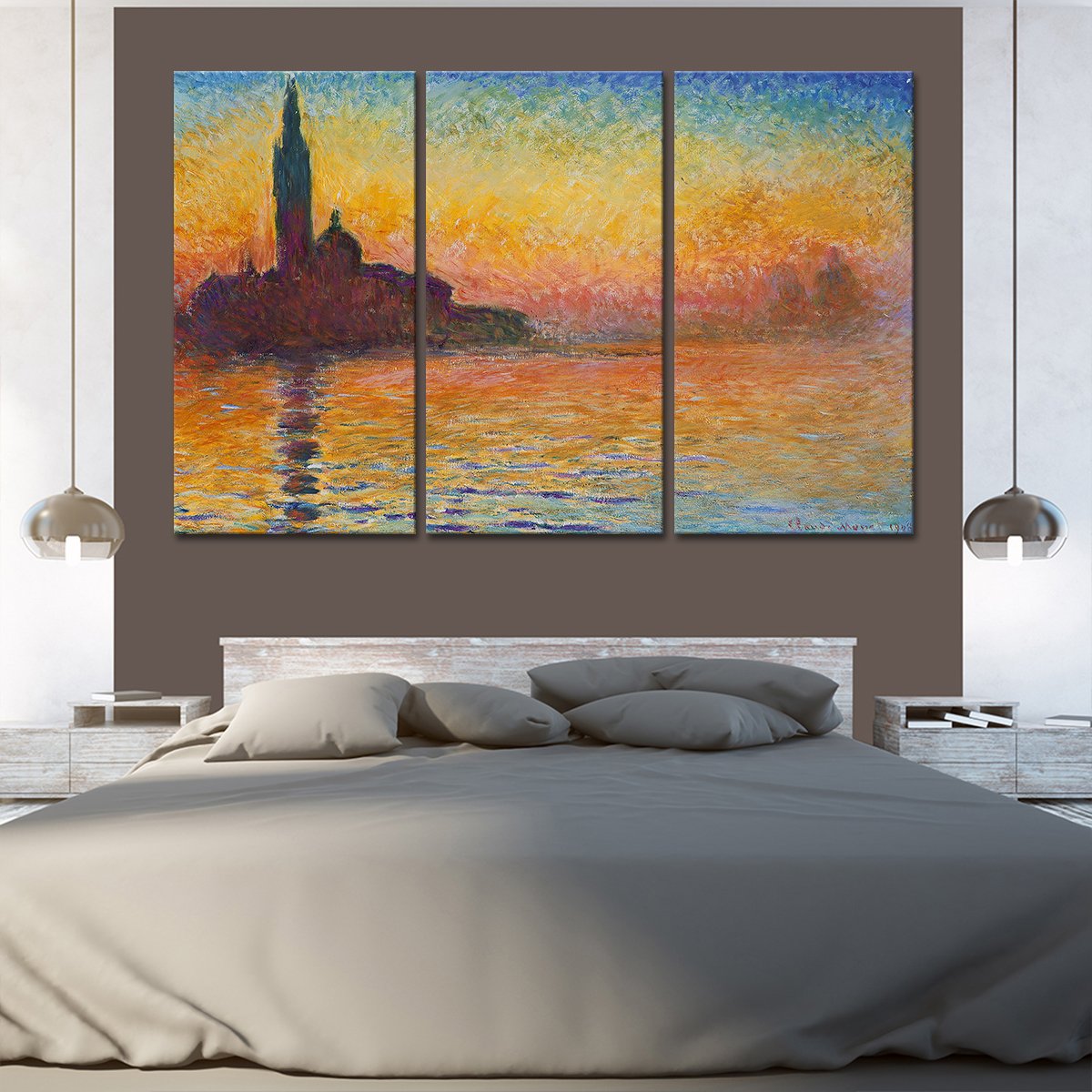 San Giorgio Maggiore At Dusk Multi Panel Canvas Wall Art