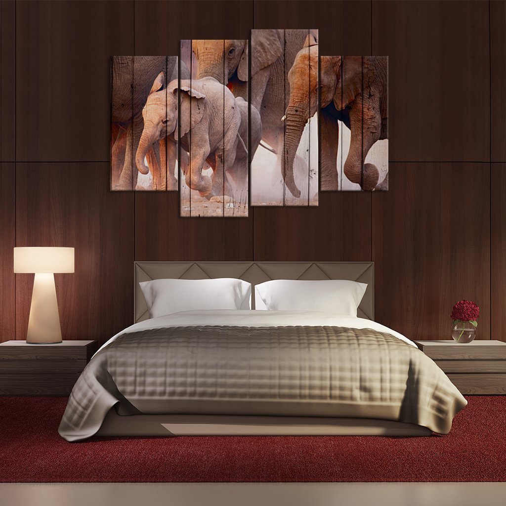 Elephants Never Forget Multi Panel Canvas Wall Art