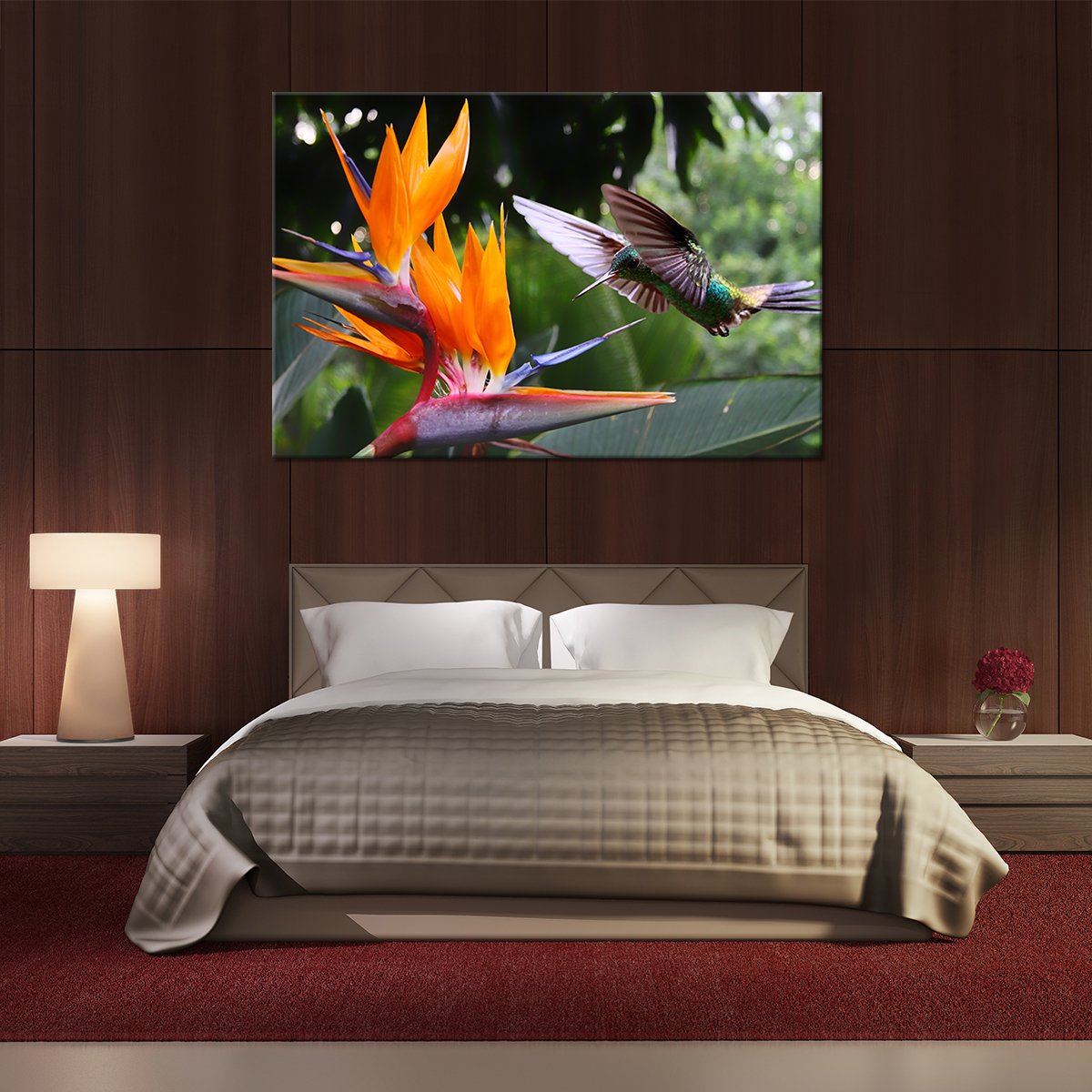 Flying Hummingbird Multi Panel Canvas Wall Art