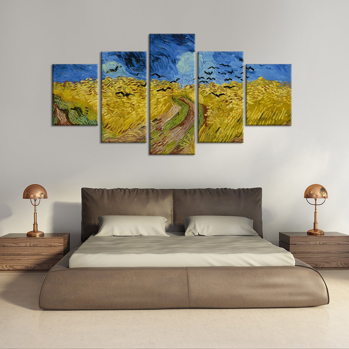 Wheatfield with Crows Multi Panel Canvas Wall Art