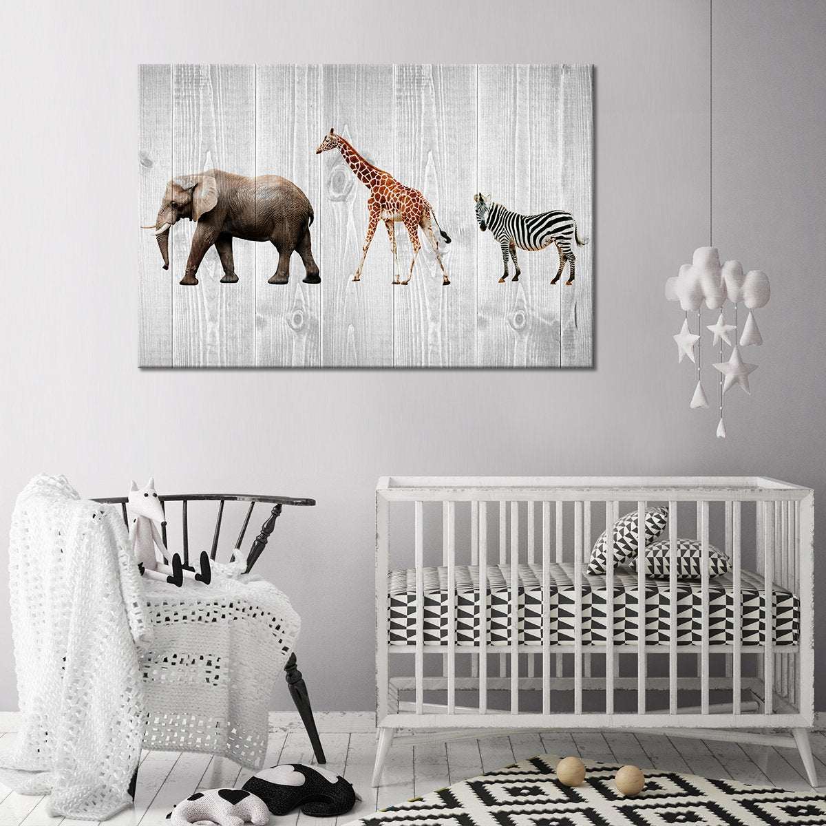 Wooden Safari Multi Panel Canvas Wall Art
