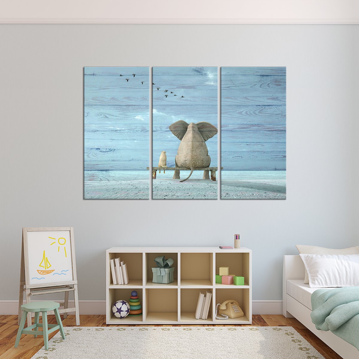 Elephant Daydream Multi Panel Canvas Wall Art