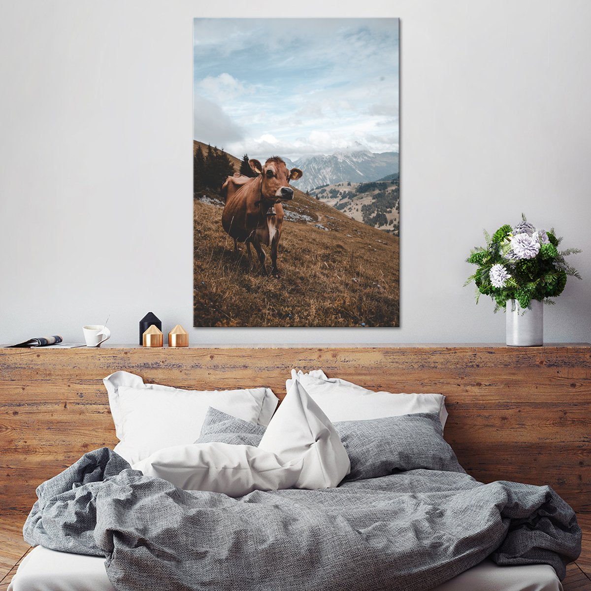 Roaming Cow Multi Panel Canvas Wall Art