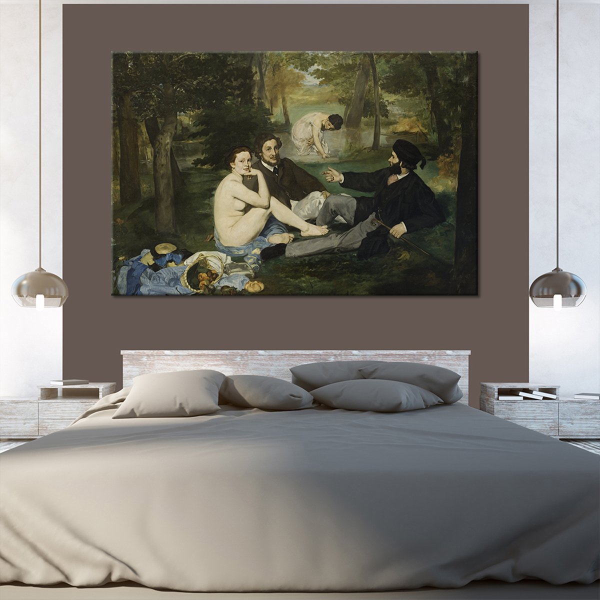 Luncheon on the Grass Multi Panel Canvas Wall Art
