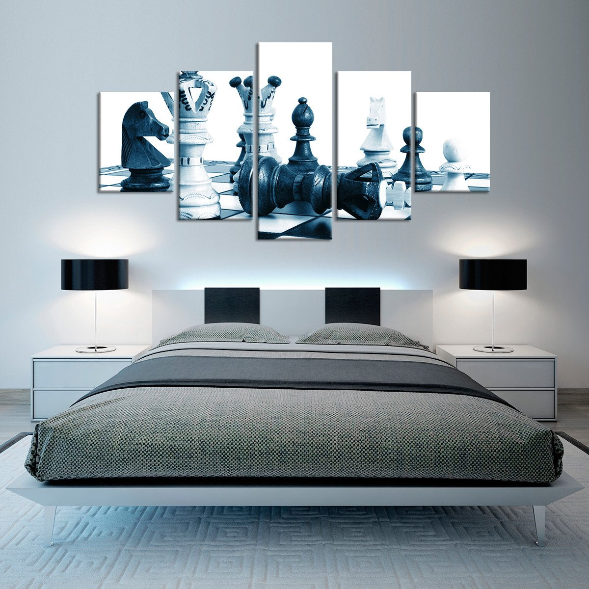 Rustic Chess Multi Panel Canvas Wall Art