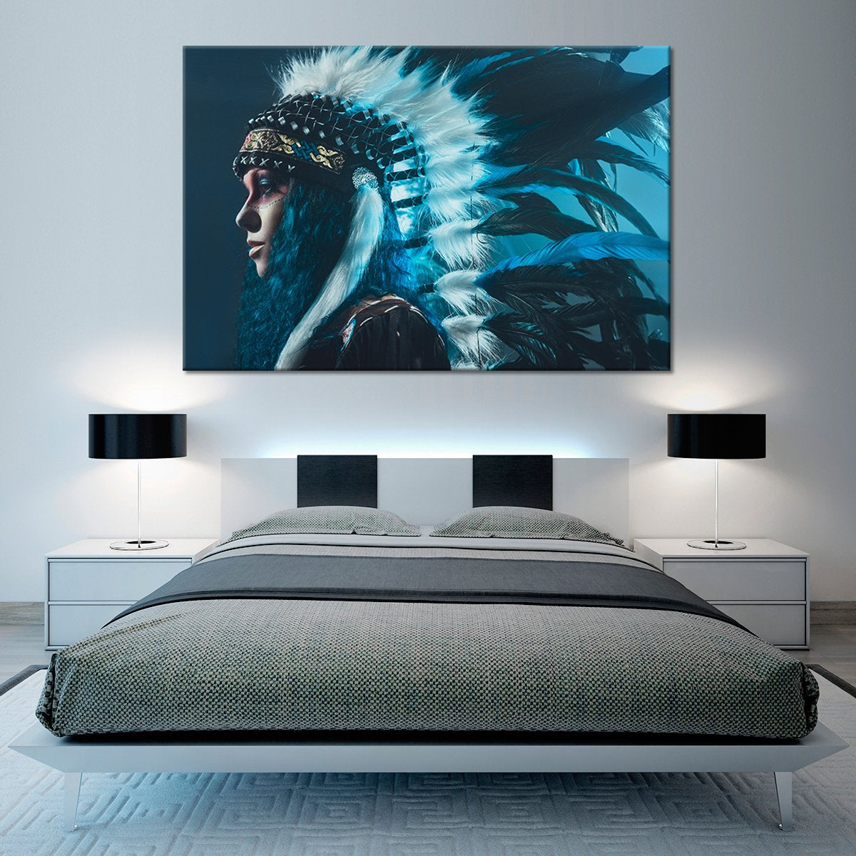 Native Warrior Multi Panel Canvas Wall Art