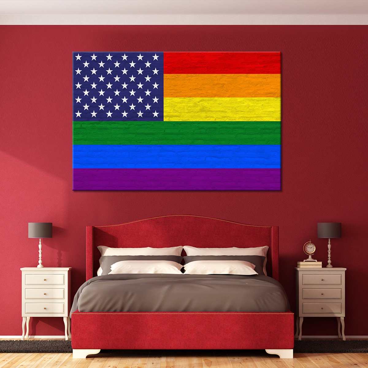 USA Pride Flag Multi Panel Canvas Wall Art