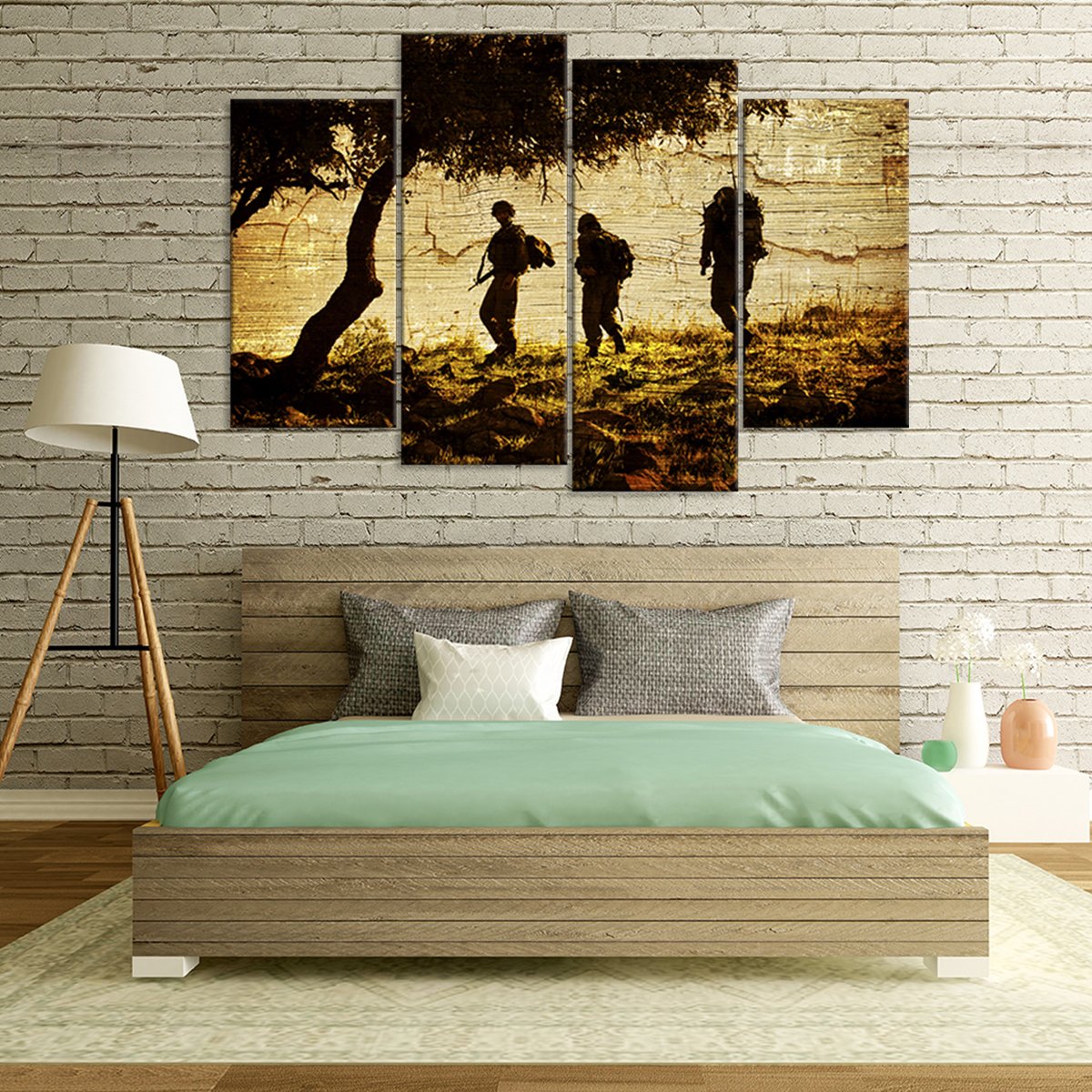 Troops in Afghanistan Multi Panel Canvas Wall Art