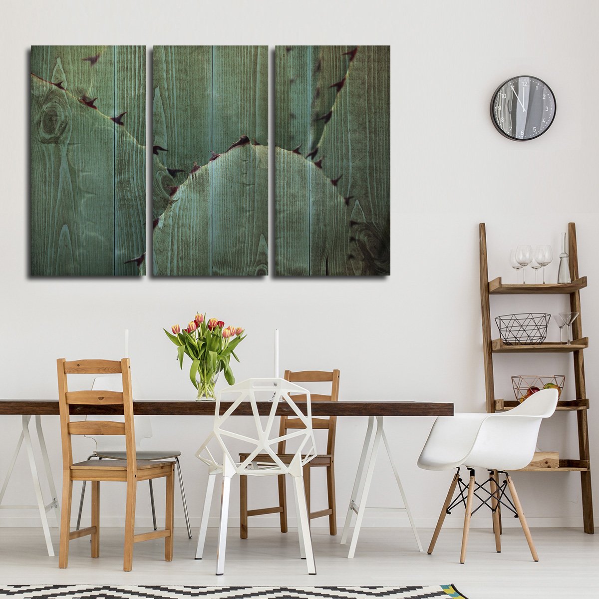 Wooden Thorny Agave Multi Panel Canvas Wall Art