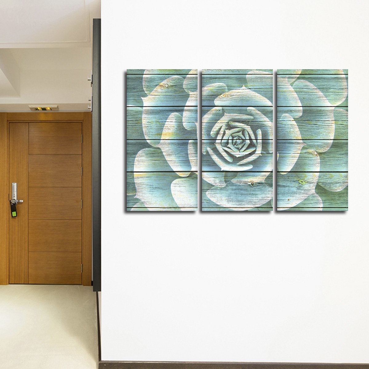 Wooden Succulent Multi Panel Canvas Wall Art