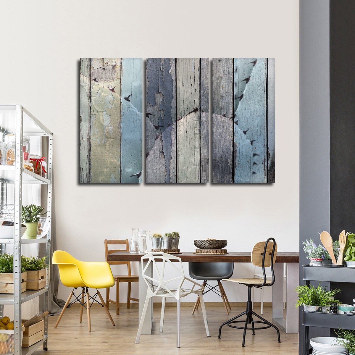 Colorful Wooden Thorny Agave Multi Panel Canvas Wall Art