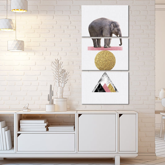 Balancing Elephant Multi Panel Canvas Wall Art