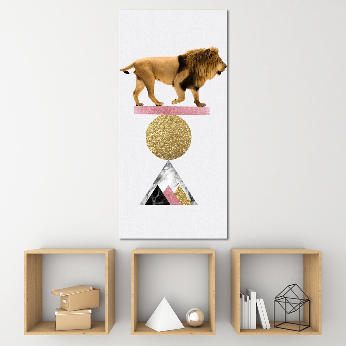 Balancing Lion Multi Panel Canvas Wall Art