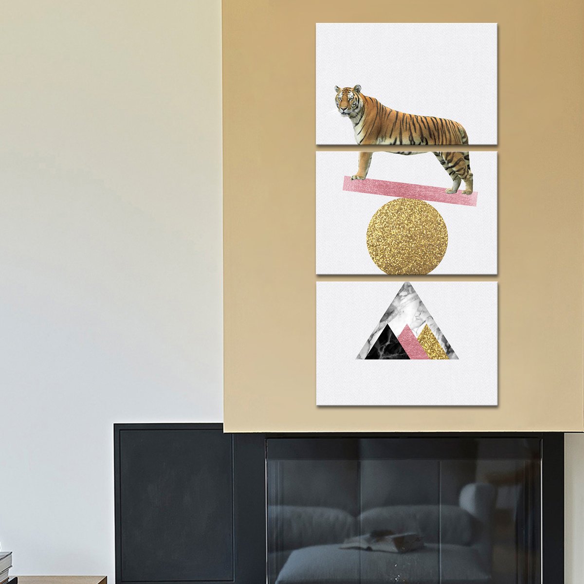 Balancing Tiger Multi Panel Canvas Wall Art