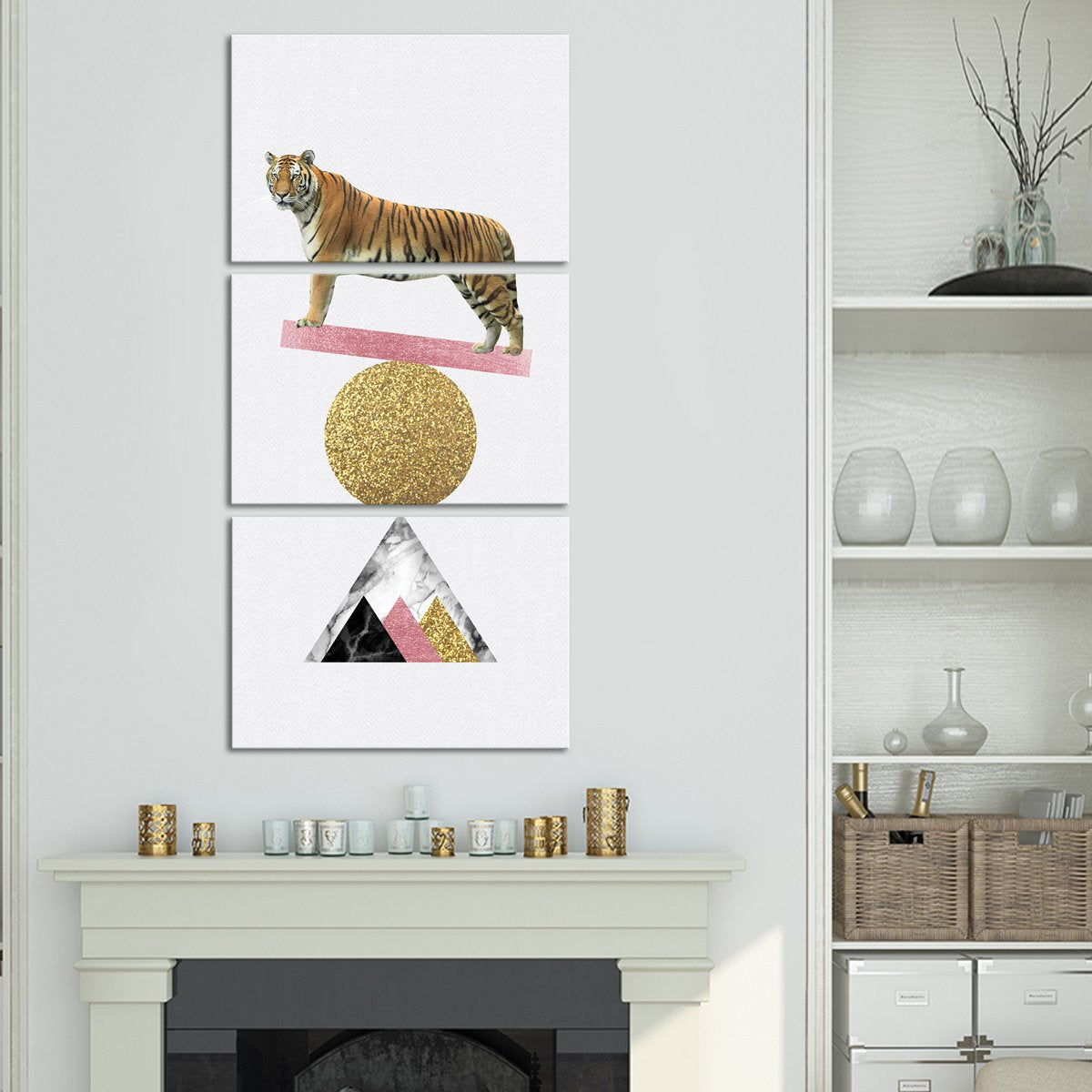 Balancing Tiger Multi Panel Canvas Wall Art