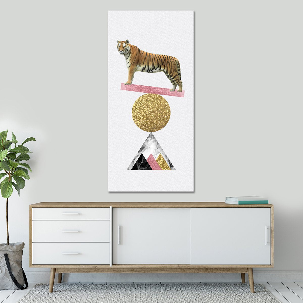 Balancing Tiger Multi Panel Canvas Wall Art