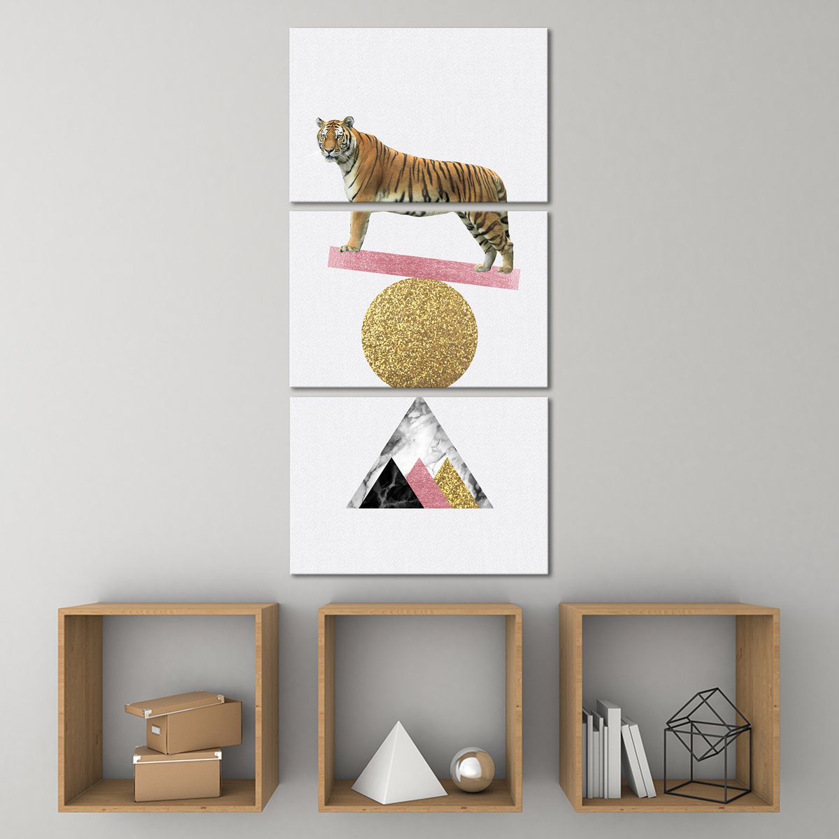 Balancing Tiger Multi Panel Canvas Wall Art