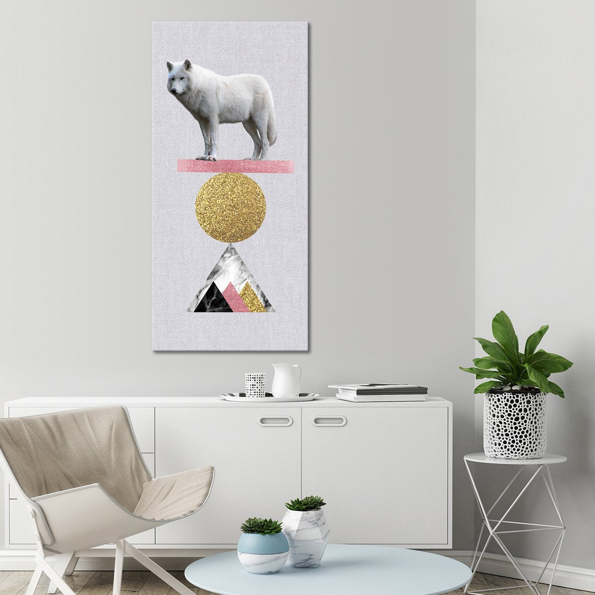 Balancing Wolf Multi Panel Canvas Wall Art