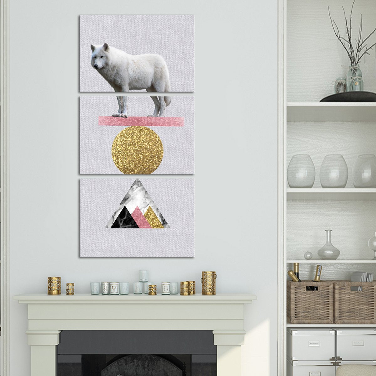 Balancing Wolf Multi Panel Canvas Wall Art