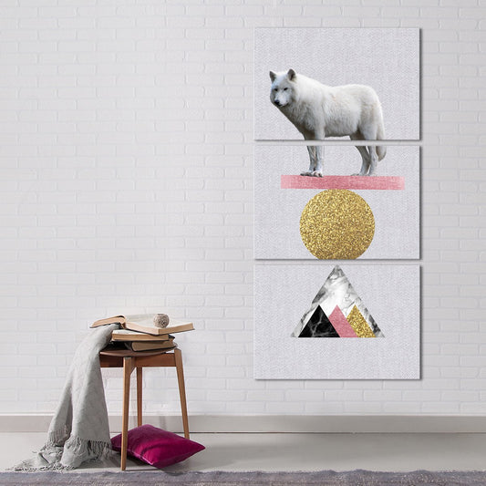 Balancing Wolf Multi Panel Canvas Wall Art