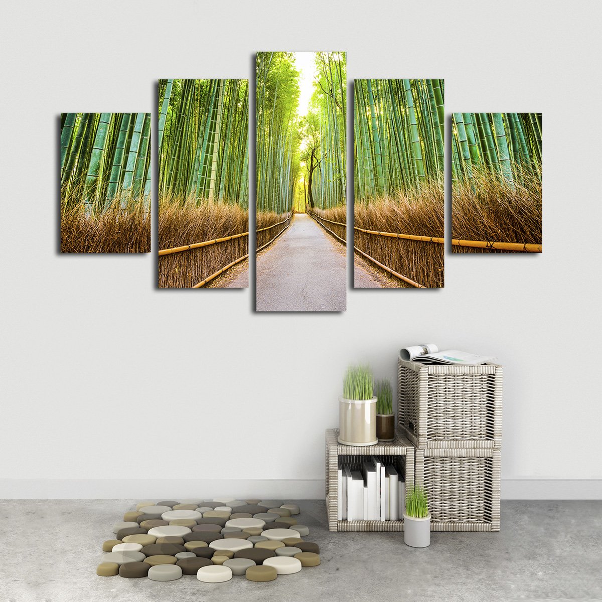 Bamboo Walkway Multi Panel Canvas Wall Art