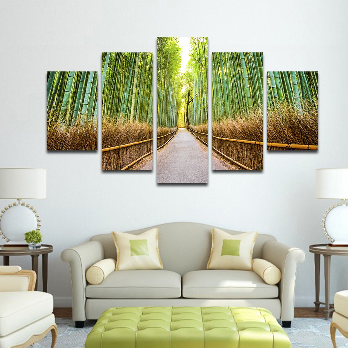 Bamboo Walkway Multi Panel Canvas Wall Art