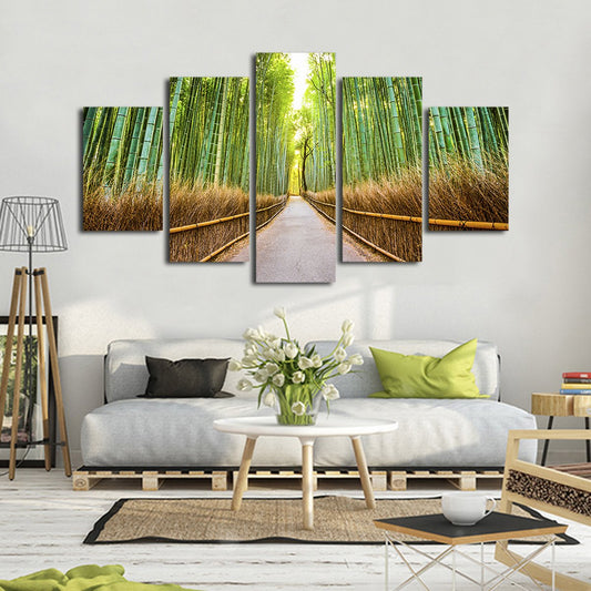 Bamboo Walkway Multi Panel Canvas Wall Art