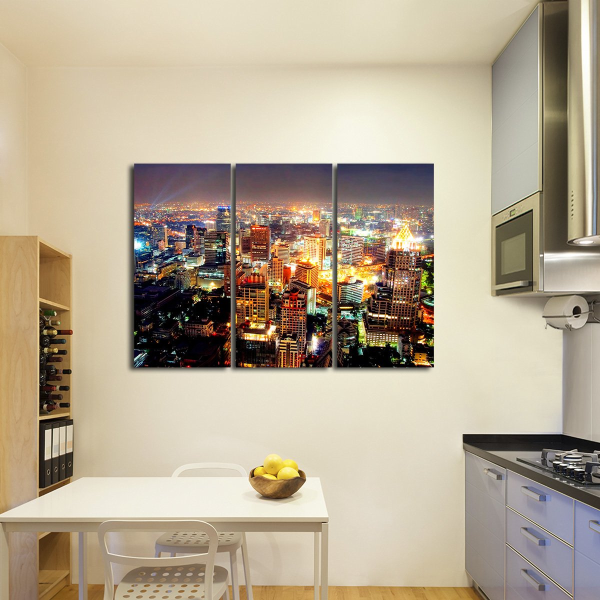 Bangkok at Night Multi Panel Canvas Wall Art
