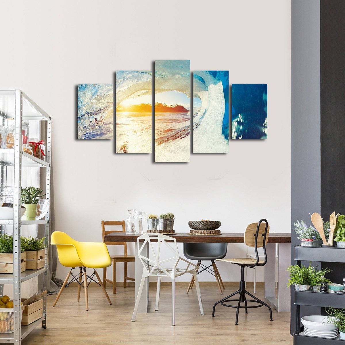 Barrel Wave Multi Panel Canvas Wall Art