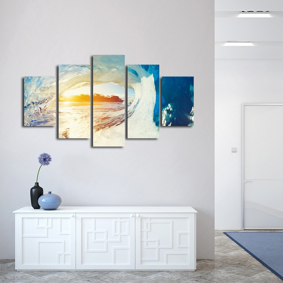 Barrel Wave Multi Panel Canvas Wall Art