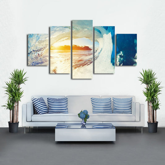 Barrel Wave Multi Panel Canvas Wall Art