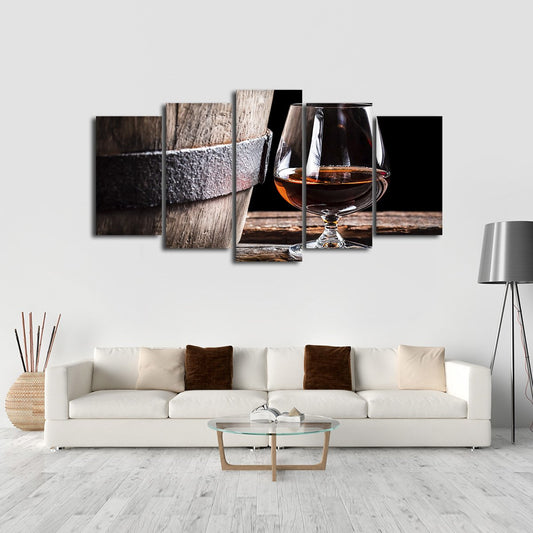 Barrel of Brandy Multi Panel Canvas Wall Art