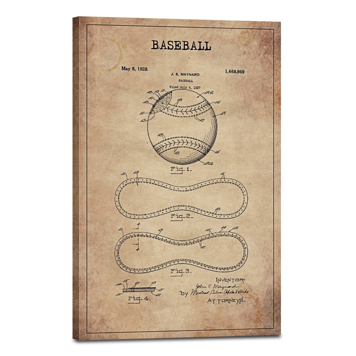 Baseball Patent Canvas Wall Art