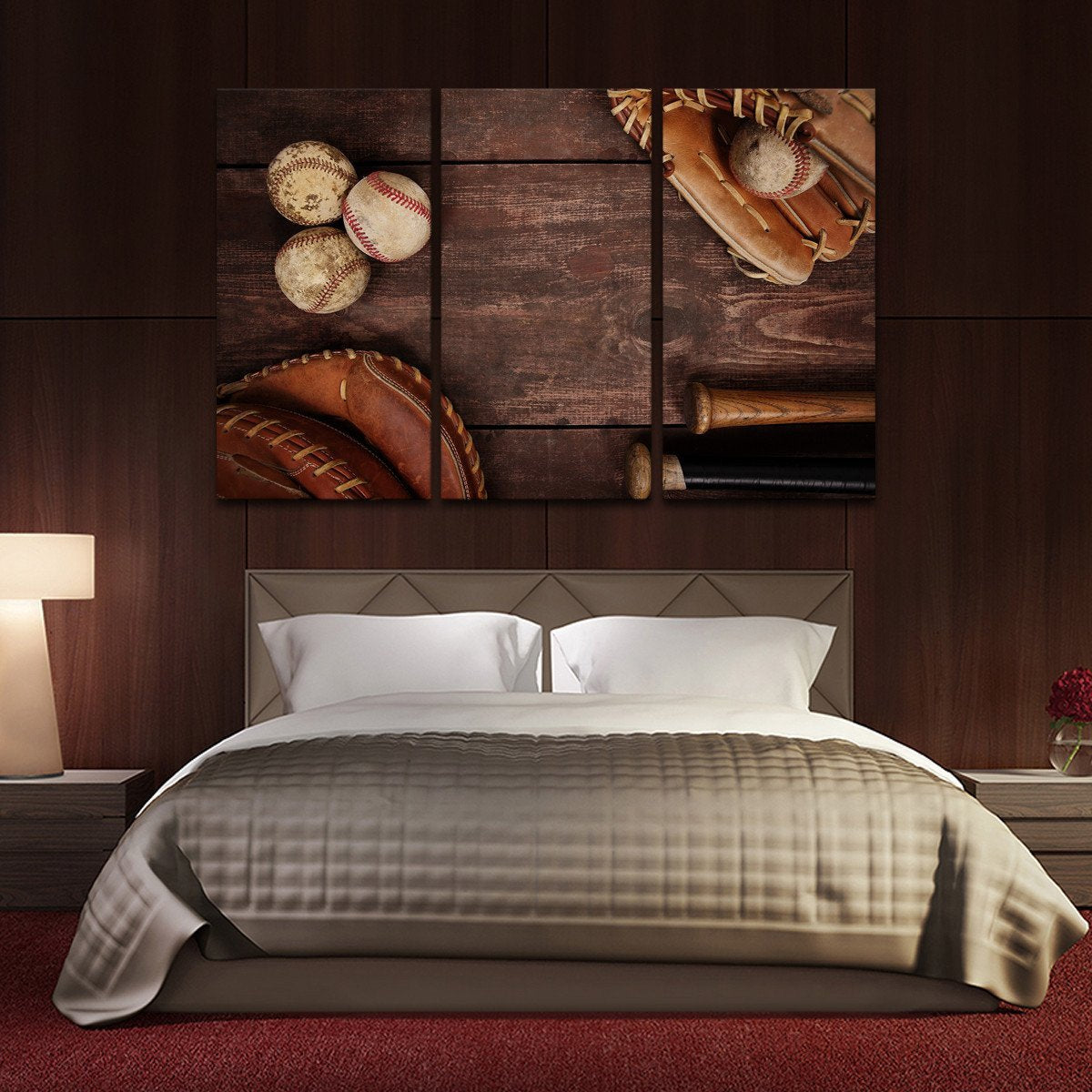 Baseball Memories Multi Panel Canvas Wall Art