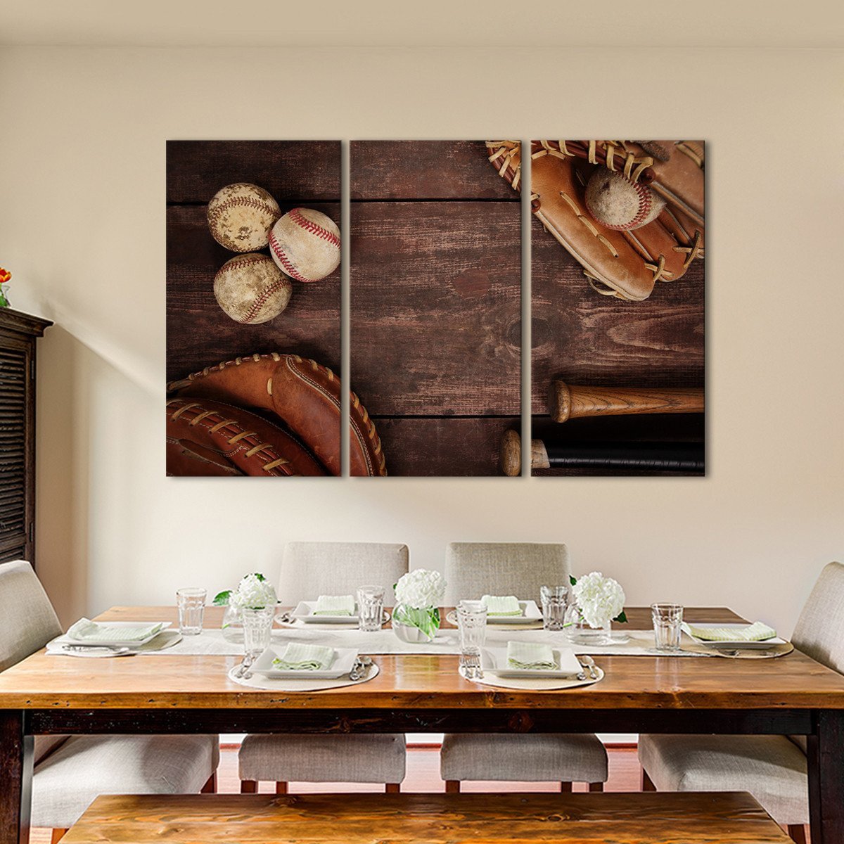 Baseball Memories Multi Panel Canvas Wall Art