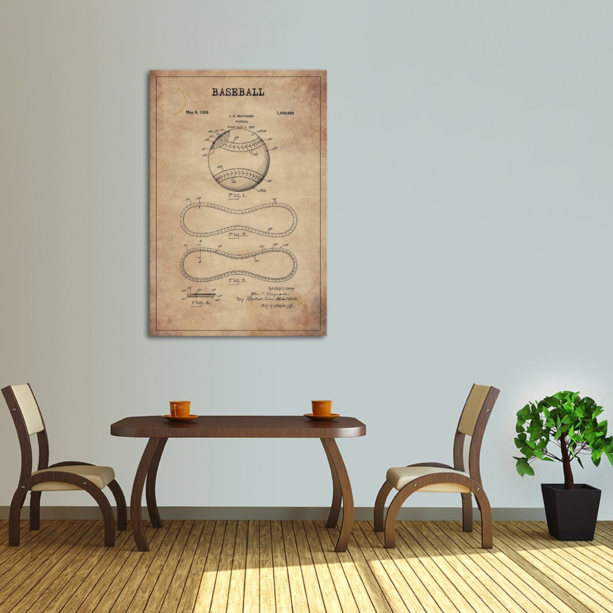 Baseball Patent Canvas Wall Art