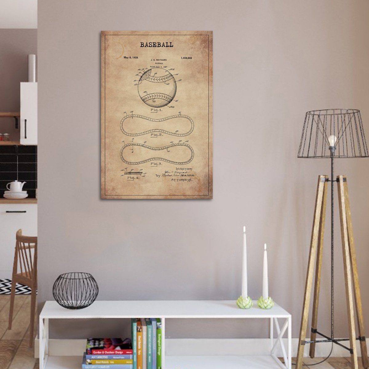 Baseball Patent Canvas Wall Art