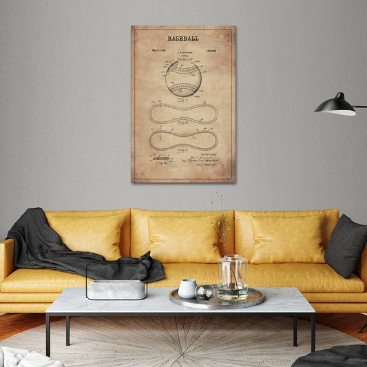 Baseball Patent Canvas Wall Art