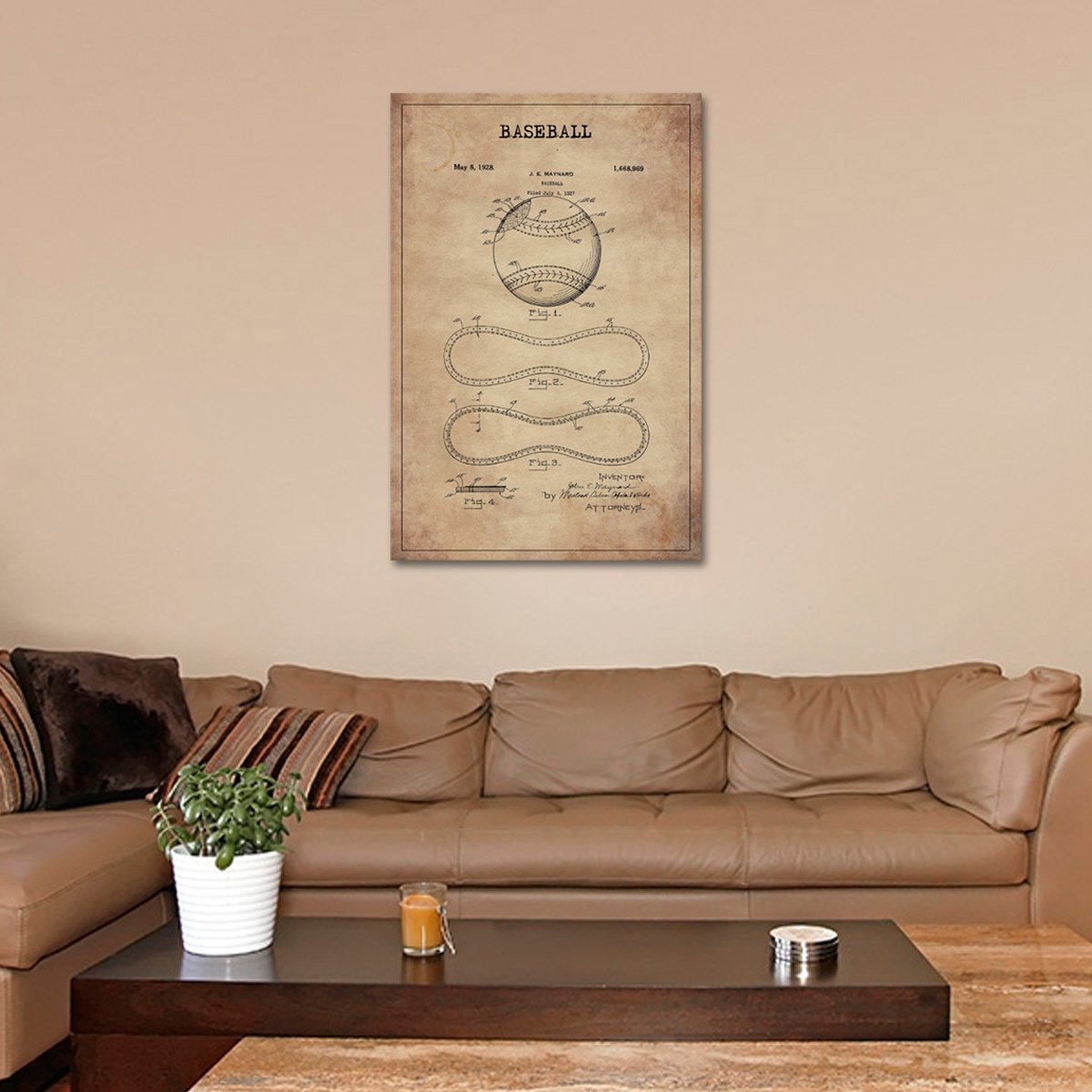 Baseball Patent Canvas Wall Art