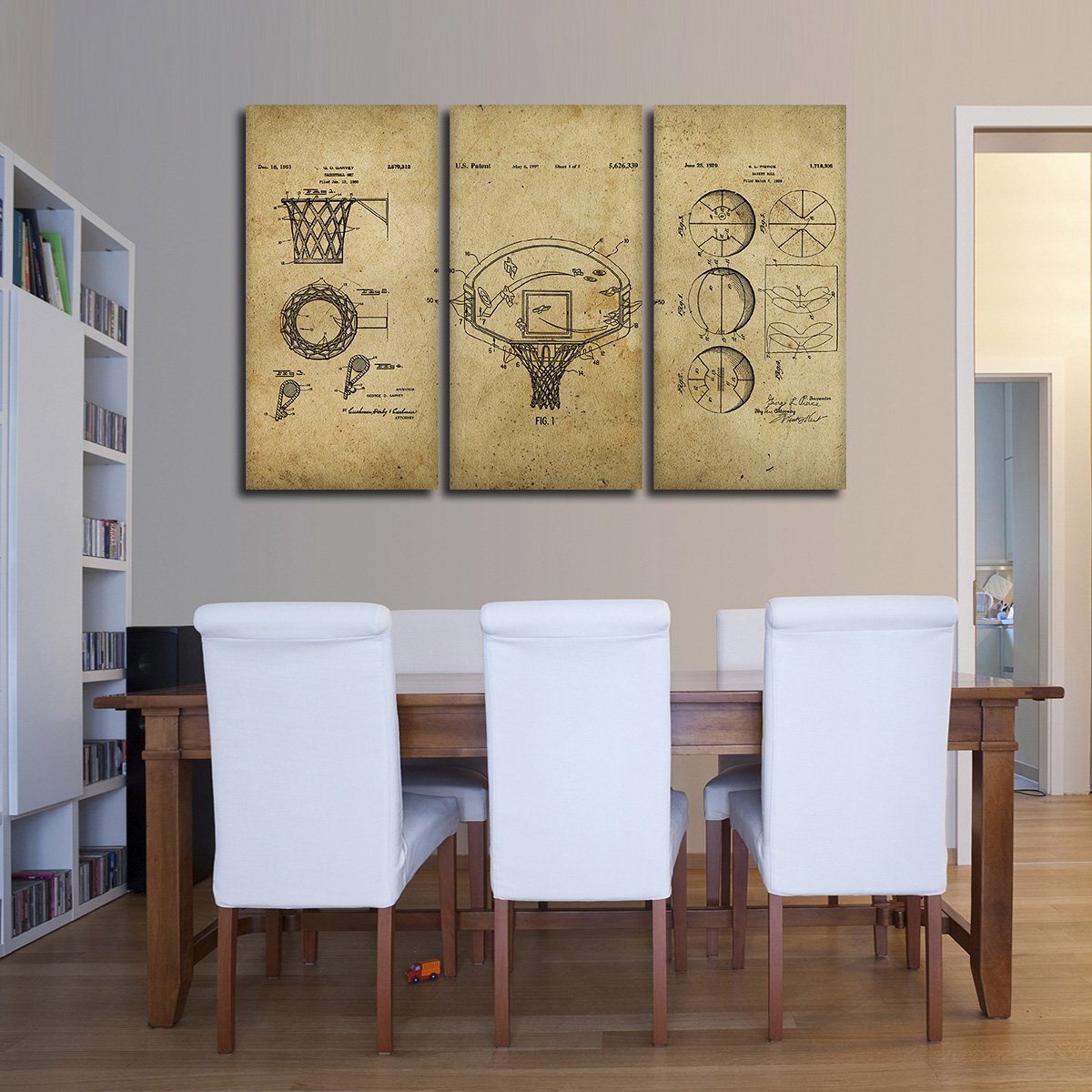 Basketball Patent Compilation Multi Panel Canvas Wall Art
