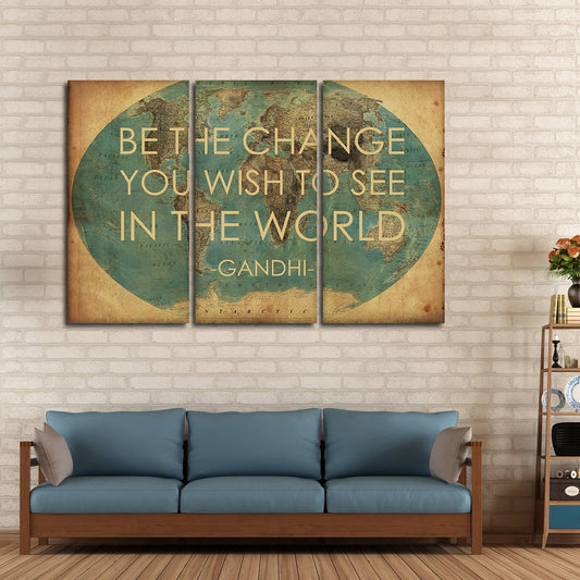 Be The Change Multi Panel Canvas Wall Art