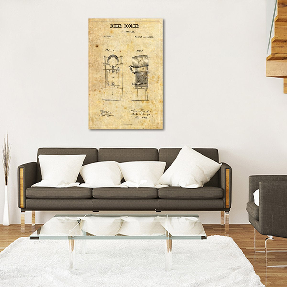 Beer Cooler Patent Canvas Wall Art
