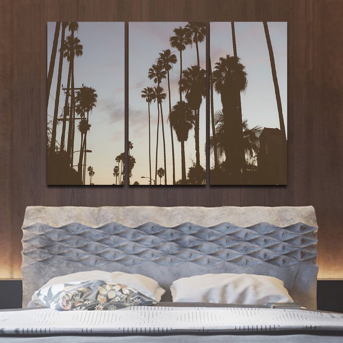 Beverly Hills Palms Multi Panel Canvas Wall Art