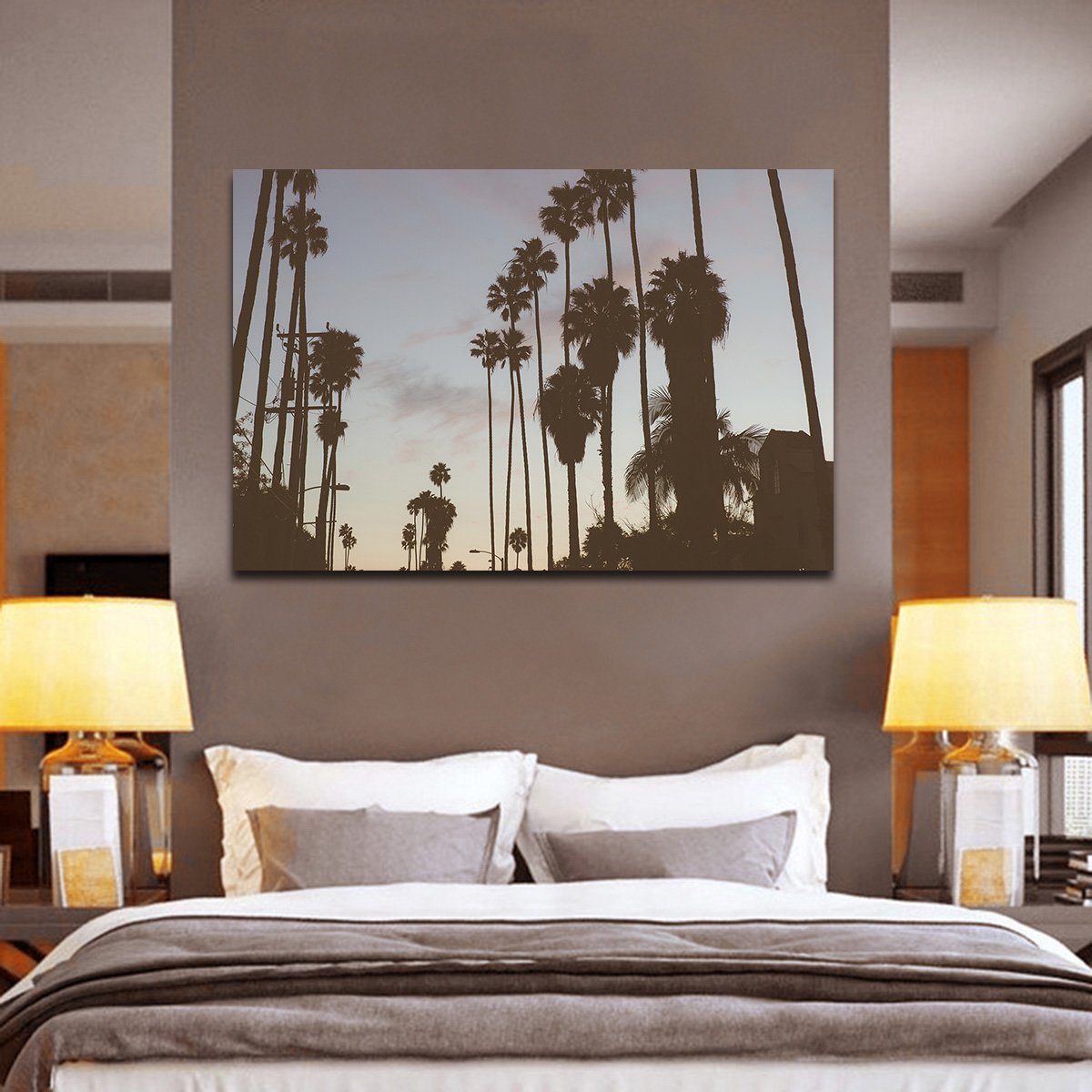Beverly Hills Palms Multi Panel Canvas Wall Art