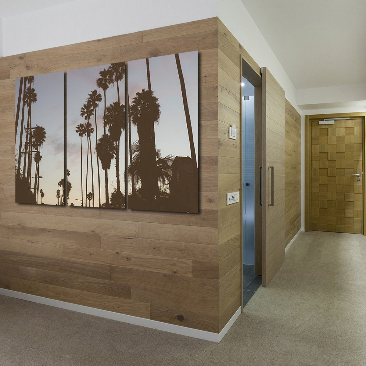 Beverly Hills Palms Multi Panel Canvas Wall Art