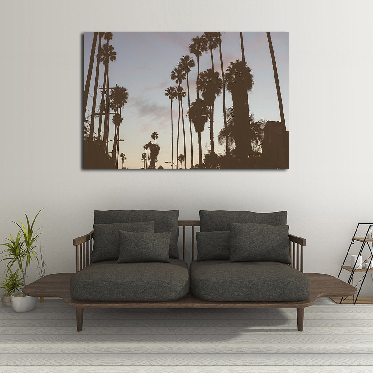 Beverly Hills Palms Multi Panel Canvas Wall Art